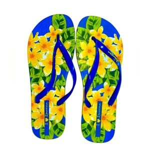 Ipanema Bright Tropical Print Flip Flop Sandals Women’s Size 9